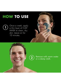 tiege hanley Tiege Hanley Mens Detoxifying Facial Clay Mask, 2 Oz (1-Pack) - Deep Pore Cleansing Charcoal Face Mask with Natural Kaolin Clay Absorbs Excess Oil & Reduces Appearance Pores - Skin Care for Men  - Image 5