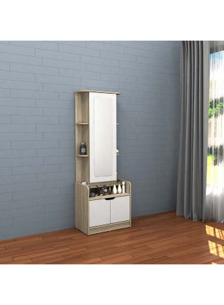 Kinder 2 Doors Tall Dresser With Mirror Durable Dressing Table Vanity Table Makeup Table Desk With Storage Bedroom Furnitures - White & Sonoma Oak - pzsku/Z5C593973A5ACB530D6C9Z/45/_/1729226092/ff5c813d-9060-46e4-9812-dfe97c015ba9
