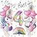 Heukikt Unicorn 4th Birthday Party Decorations for Girl Purple Pink Theme Balloon Set Large Rainbow Unicorn Helium Balloons with Heart and Star Baby Shower Kids Supplies number 4 set - Image 3