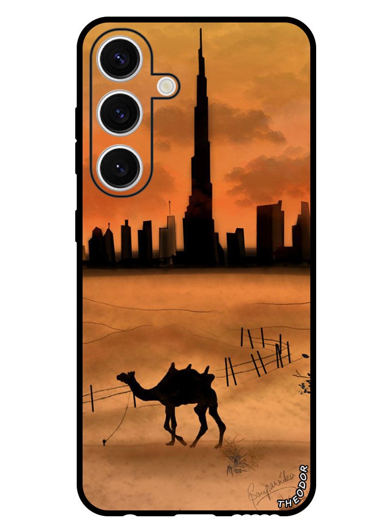 Theodor Protective Case Anti Scratch Shock Proof Bumper Cover For Samsung Galaxy S24 Plus Sunset Camel Burj Khalifa - Image 1