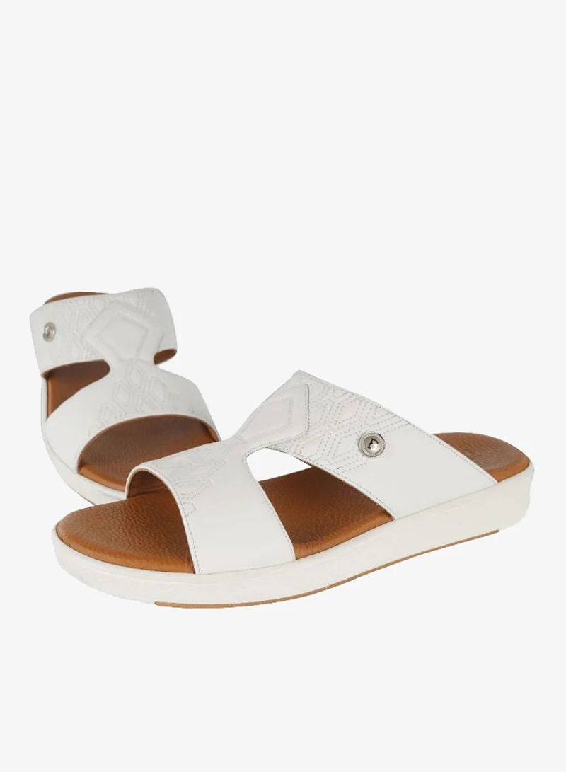 Barjeel Uno Mens Elegant Arabic Sandals B 03 White