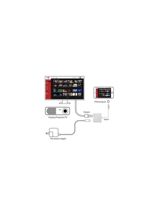Generic - lightning / To hDMI digital av adapter White - Image 1
