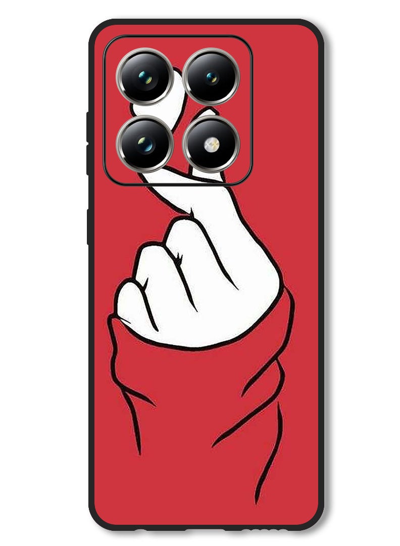 Theodor Case Compatible with Xiaomi 14T Pro Protection Shockproof Bumper Cover Snap Love Red - Image 1