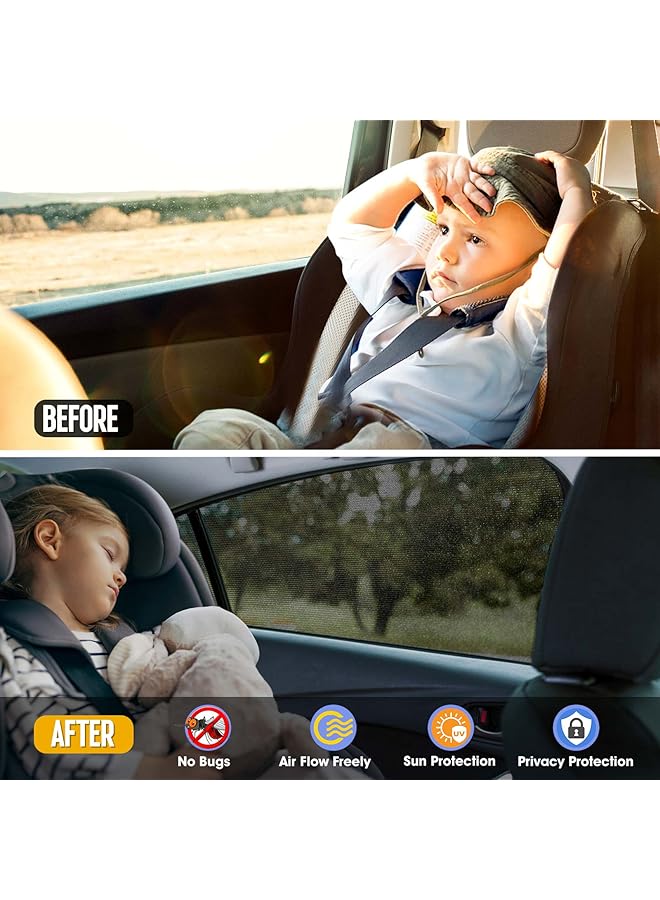 Car Window Shade Super Stretchy Mesh Car Sun Shade Mosquito Net Curtains For Rear Side Window Block 97% Harmful Uv - Image 3