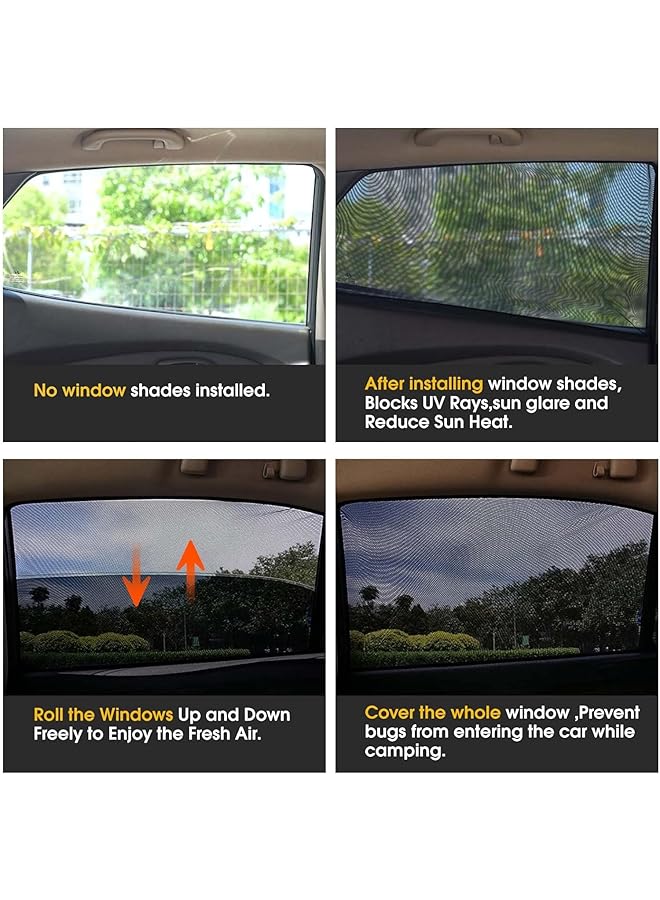 Car Window Shade Super Stretchy Mesh Car Sun Shade Mosquito Net Curtains For Rear Side Window Block 97% Harmful Uv - Image 2