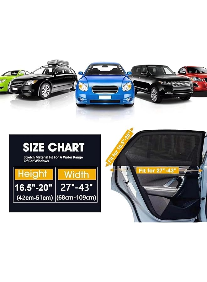 Car Window Shade Super Stretchy Mesh Car Sun Shade Mosquito Net Curtains For Rear Side Window Block 97% Harmful Uv - Image 5