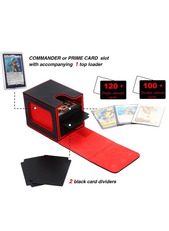Venssu MTG Deck Box for Commander Display,Card Deck Box Fits 100 Double Sleeved Cards, TCG Card Storage Box (Black and Wathet, 1 window) - Image 3