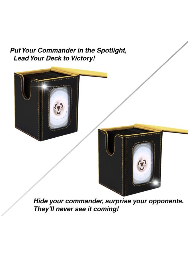 Venssu MTG Deck Box for Commander Display,Card Deck Box Fits 100 Double Sleeved Cards, TCG Card Storage Box (Black and Wathet, 1 window) - Image 2
