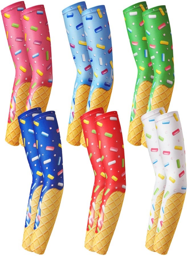 Shyyween 6 Pairs Faith Cross Compression Arm Sleeve Youth Sport Elbow Cooling Sun Protection Arm Sleeves for Baseball, Multicolor, M - Image 1