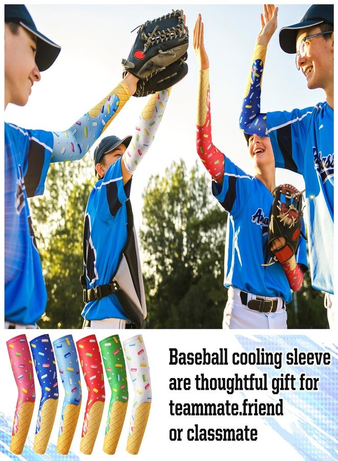 Shyyween 6 Pairs Faith Cross Compression Arm Sleeve Youth Sport Elbow Cooling Sun Protection Arm Sleeves for Baseball, Multicolor, M - Image 4