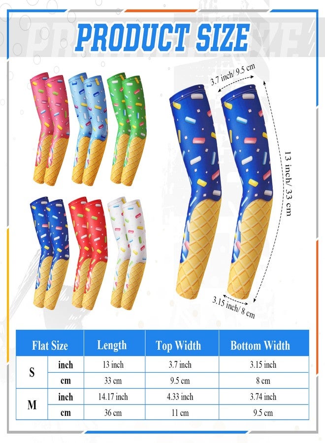 Shyyween 6 Pairs Faith Cross Compression Arm Sleeve Youth Sport Elbow Cooling Sun Protection Arm Sleeves for Baseball, Multicolor, M - Image 2