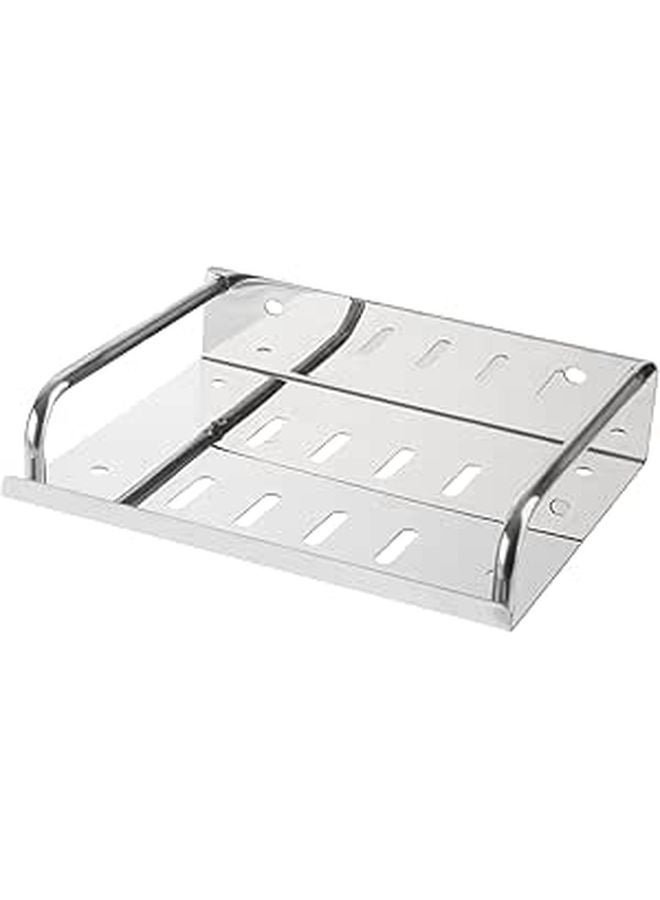 Modern Stainless Steel Bathroom Wall Mounted Floating Shelf Soap Basket Storage Rack - Image 1