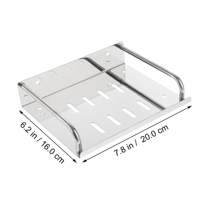 Modern Stainless Steel Bathroom Wall Mounted Floating Shelf Soap Basket Storage Rack - Image 4