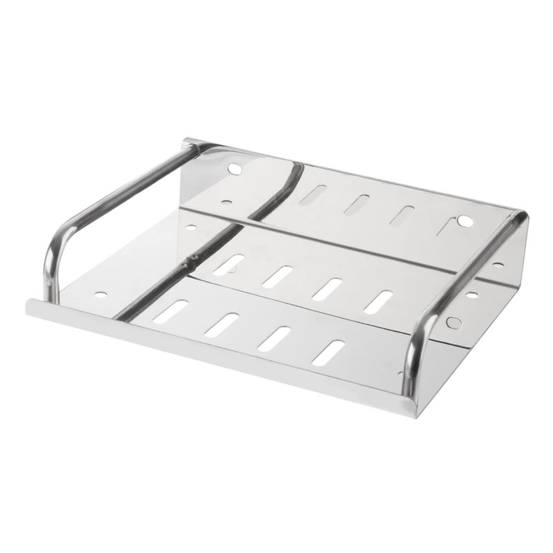 Modern Stainless Steel Bathroom Wall Mounted Floating Shelf Soap Basket Storage Rack - Image 2