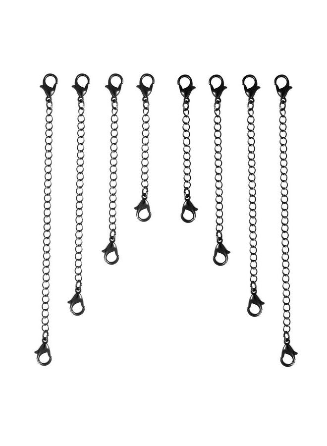 KINBOM 8Pcs Extension For Necklace 4 Size Jewelry Extenders Necklace Chain Extender Extension Chain For Jewelry Making Necklace Bracelet Anklet (Black) - Image 1
