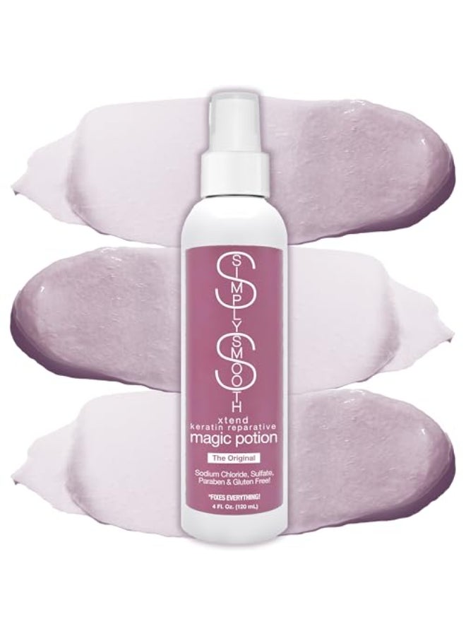 Simply Smooth Xtend Keratin Reparative Magic Potion Original Leave In Conditioner Detangler Heat Protection Styling Spray Repair Reduce Breakage Color Safe Sodium Chloride Free 4 Oz - Image 1