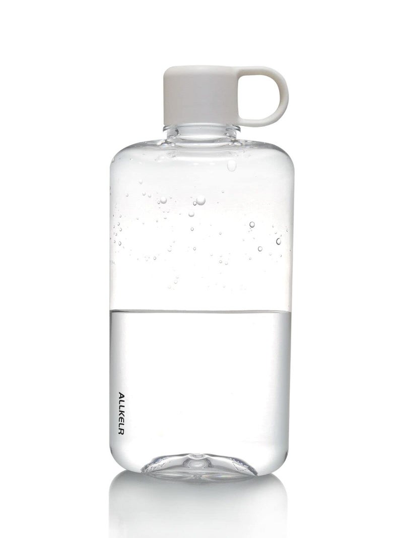 ALLKELR Portable Flat Water Bottle  BPA Free Tritan Plastic Travel Water Bottle for Camping  Fitness  Outdoor Sports  Fits Purse and Pocket (White  16.9 oz) - Image 1