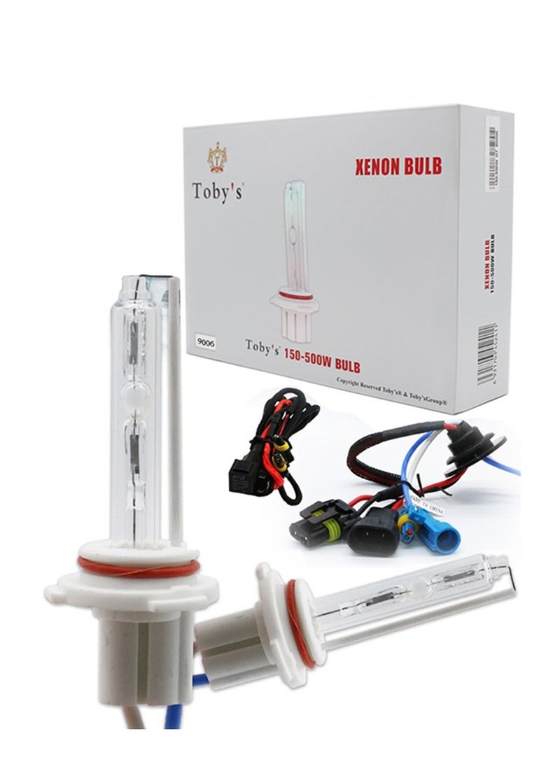 توبيز توبي الجديد 9006 زينون 6000K الأبيض HID زينون استبدال لمبة 2 المصابيح الأمامية عالية ومنخفضة الشعاع 500 واط مصابيح الضوء