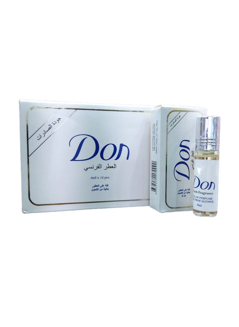 12 حبه عطر دون مركز رول اون برفيوم خالي من الكحول - 6x12 مل