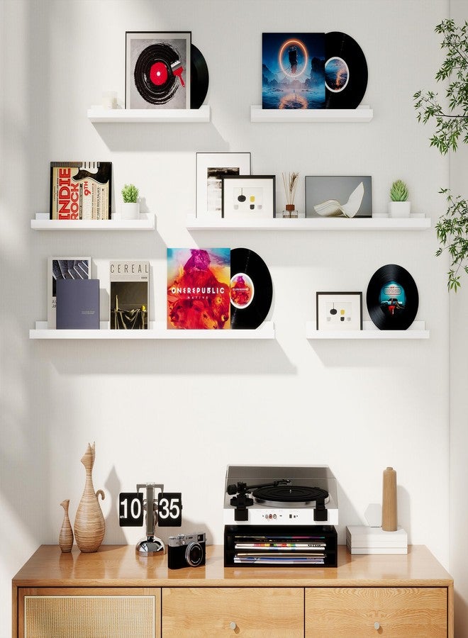 Axeman Picture Ledge Shelf, Floating Shelves for Wall Decor Storage Set of 6, 16 inch Floating Wall Mounted Shelves, Wall Shelves with Lip for Living Room, Bedroom, Nursery, Bathroom, Kitchen, White - Image 2