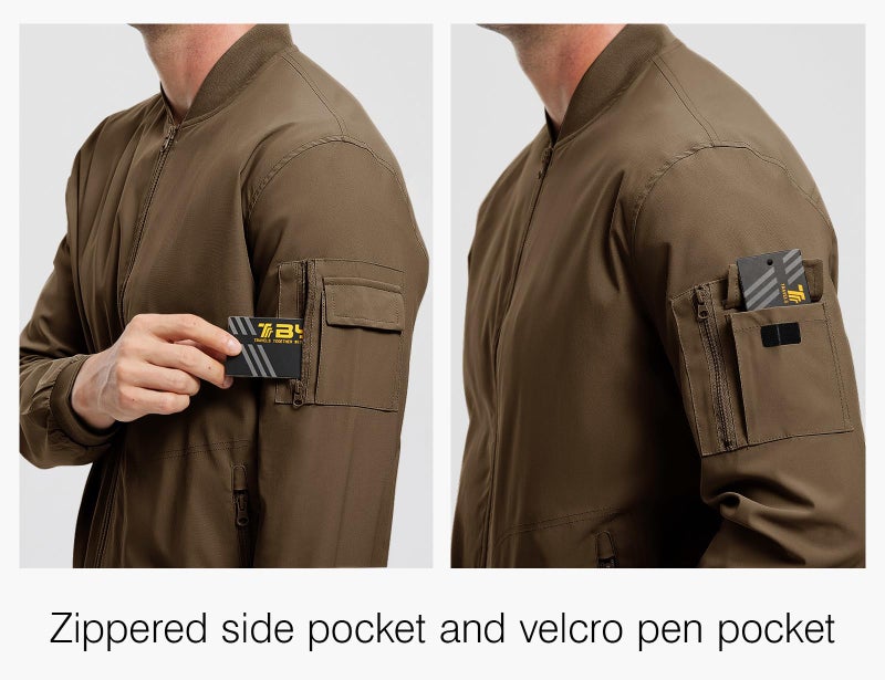 Rdruko Men's Lightweight Bomber Jacket Casual Stylish Fashion Coat Windbreaker(Brown, US M) - Image 5