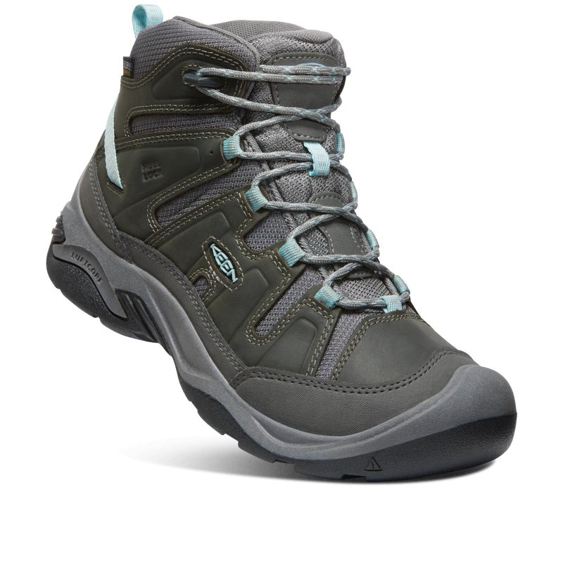 KEEN Womens Circadia Mid Height Comfortable Waterproof Hiking Boots Steel GreyCloud Blue 95 Wide