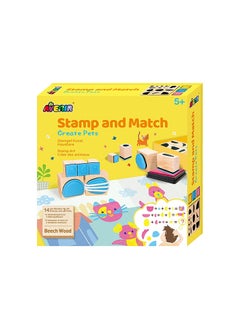 Avenir Stamp and Match Create Pets Craft Imaginative Little Pets With 15 Wooden Stamps, Spark Imagination & Cognitive Development Exciting Craft Kit for Kids 3+  - Image 1