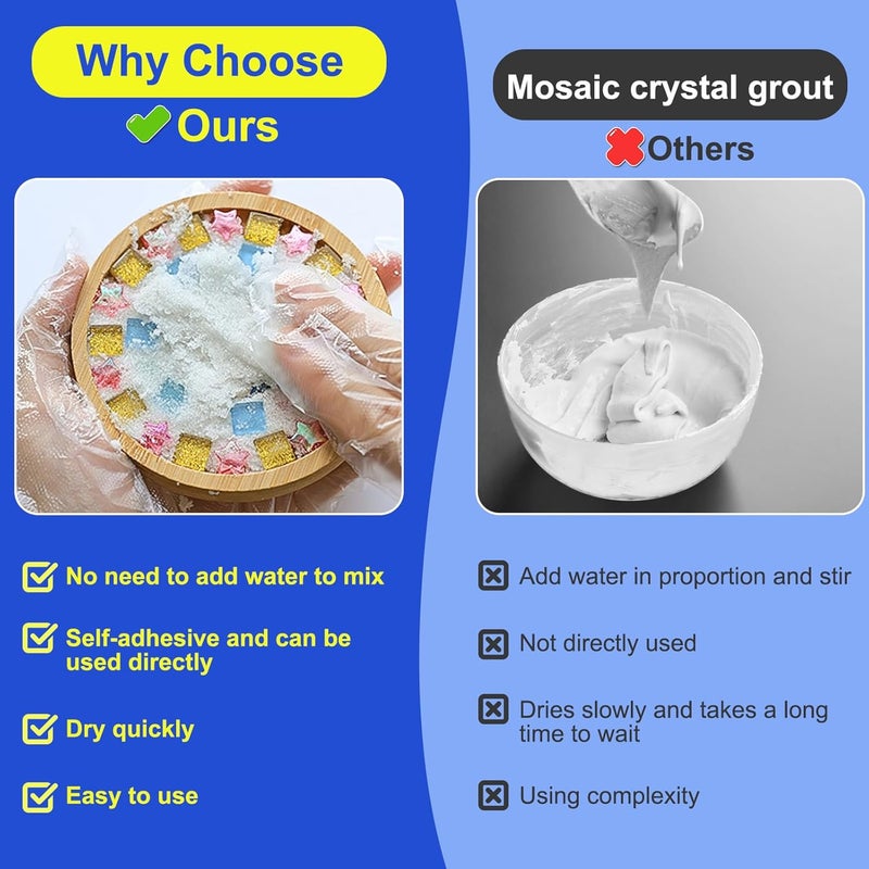 Karidge Mosaic Crystal Grout, 7oz Mosaic Crystal Sealant, Tile Grout for Crafts, Handmade Grouting, DIY Craft Projects Accessories, Direct caulking, Mosaics Tile Tools for All Tiles, Surfaces (Translucent) - Image 2