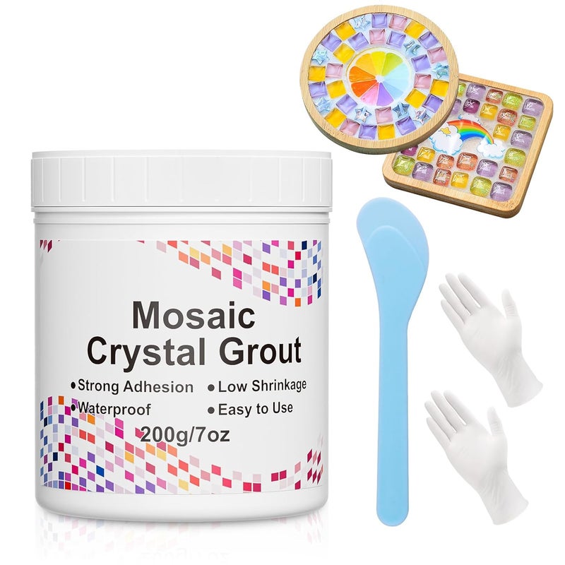 Karidge Mosaic Crystal Grout, 7oz Mosaic Crystal Sealant, Tile Grout for Crafts, Handmade Grouting, DIY Craft Projects Accessories, Direct caulking, Mosaics Tile Tools for All Tiles, Surfaces (Translucent) - Image 1