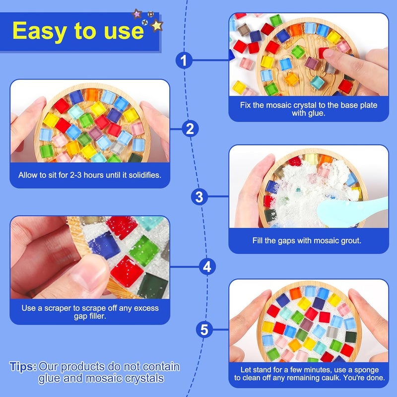 Karidge Mosaic Crystal Grout, 7oz Mosaic Crystal Sealant, Tile Grout for Crafts, Handmade Grouting, DIY Craft Projects Accessories, Direct caulking, Mosaics Tile Tools for All Tiles, Surfaces (Translucent) - Image 4