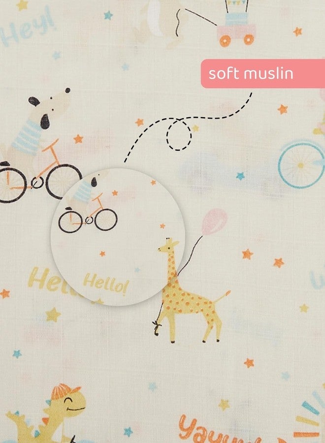 haus & kinder مناشف غسيل الأطفال من هاوس 7 كيندر - عبوة من 5 قطع | قطن موسلين، 30 × 30 سم، مجموعة حفلات الغابة - مناشف غسيل ناعمة، ماصة، سريعة الجفاف، قابلة لإعادة الاستخدام للأطفال حديثي الولادة والرضع (0-12 شهرًا) - Image 5