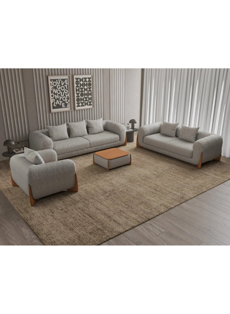 Living room set: Sofa measuring 230*85*75 cm - 2-seater sofa measuring 190*85*75 cm - 1 armchair measuring 100*85*75 cm