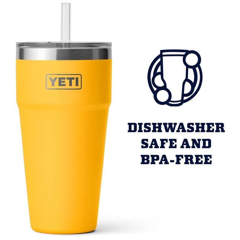 YETI Rambler 26 oz Straw Cup, Vacuum Insulated, Stainless Steel with Straw Lid, Alpine Yellow - Image 3