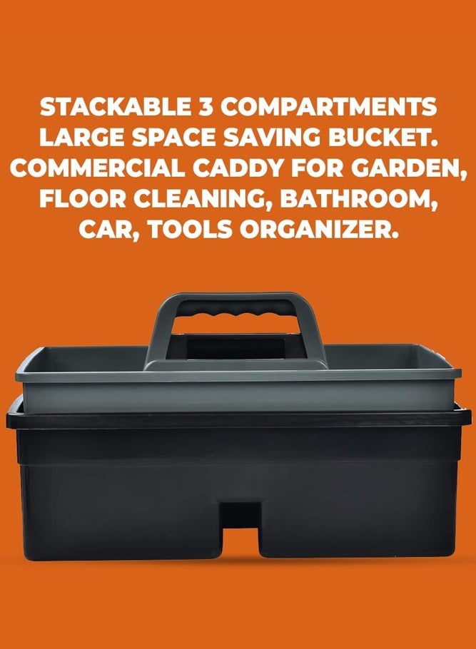 BELLSBERRY حامل لوازم التنظيف مع مقبض حاوية تخزين بلاستيكية متعددة الاستخدامات للاستخدام في المنزل أو المكتب أو الحمام - Image 2