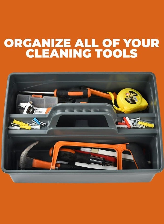 BELLSBERRY حامل لوازم التنظيف مع مقبض حاوية تخزين بلاستيكية متعددة الاستخدامات للاستخدام في المنزل أو المكتب أو الحمام - Image 4