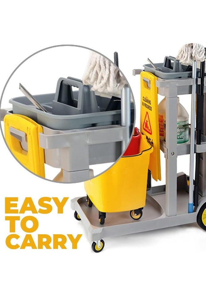 BELLSBERRY حامل لوازم التنظيف مع مقبض حاوية تخزين بلاستيكية متعددة الاستخدامات للاستخدام في المنزل أو المكتب أو الحمام - Image 5