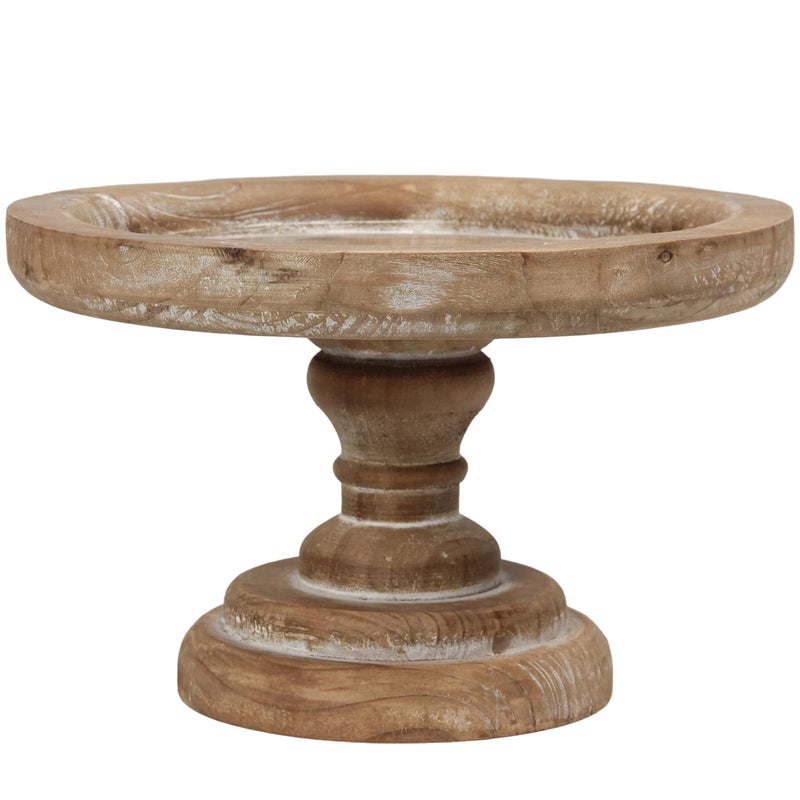 SOFE 11 Rustic Cake Stand Round Vintage Cup Cake Stand Natural Wood Cake Stand with Pedestal Dessert Display Farmhouse Cake Holder Perfect for Weddings Birthdays and Country Decor