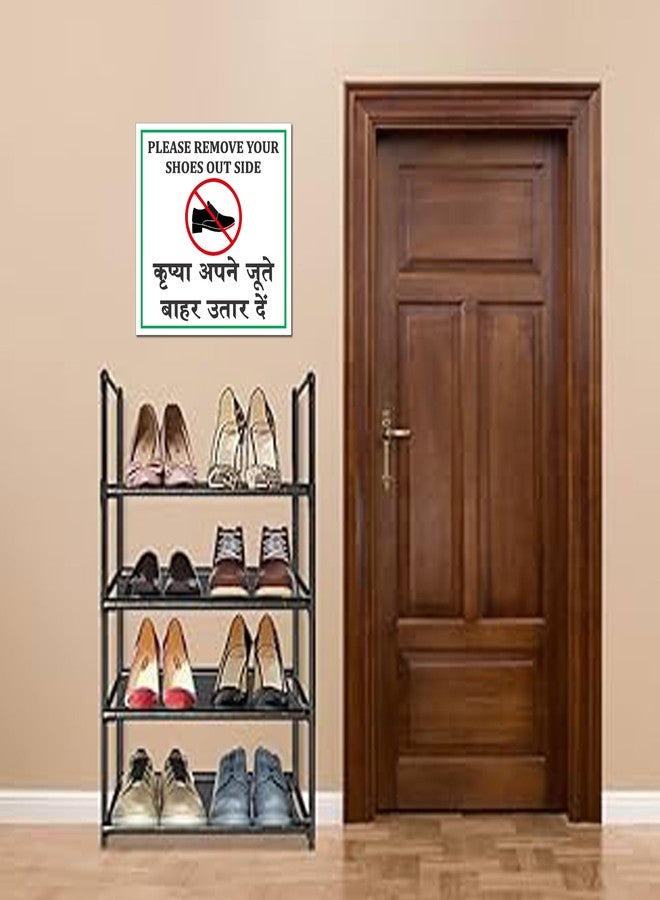 Wallpaper Mart Please Remove your shoes Out Side Sign Board for Office, Home, Industry, Public Places, Hospital (12x12 Inch) - Image 3