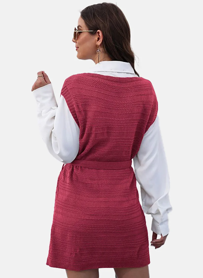 YUNIQEE Belted Knit Dress