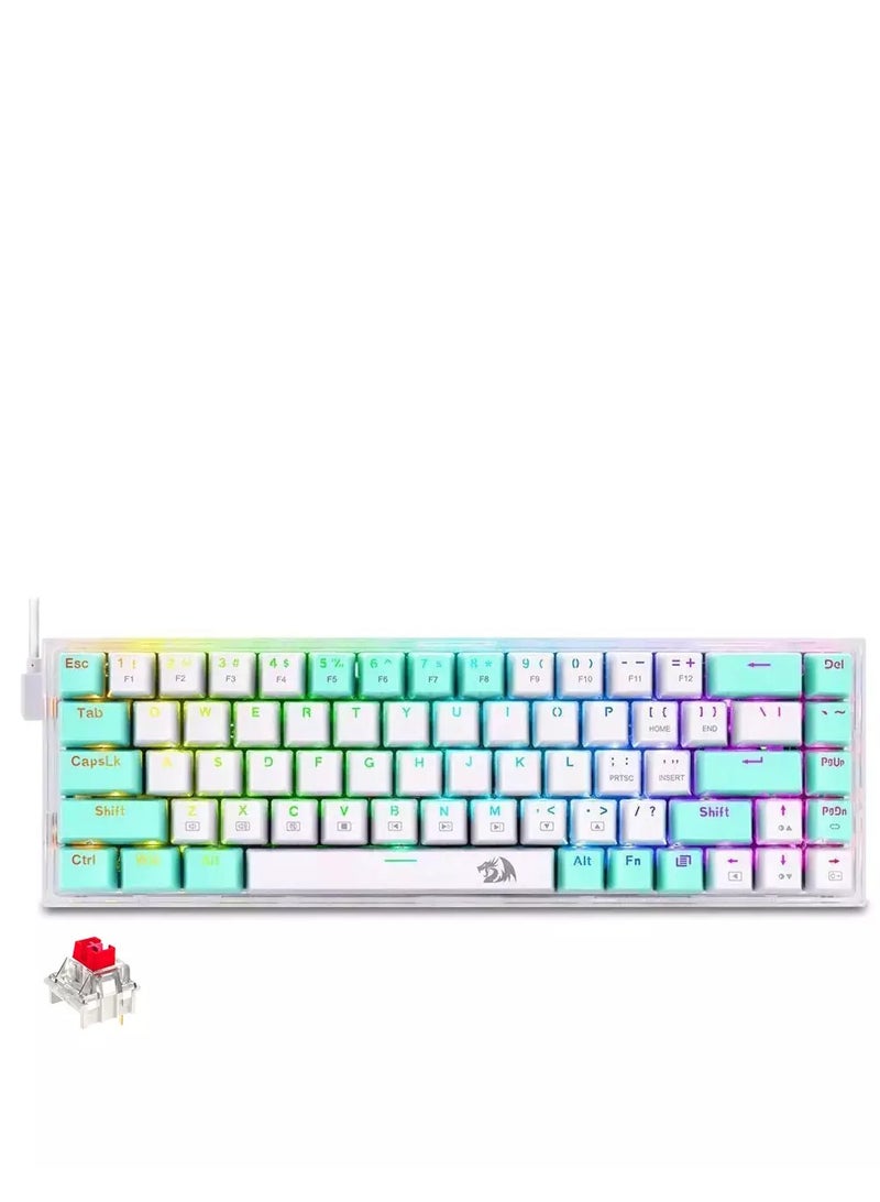 REDRAGON K631 CASTOR Wired RGB Gaming Mechanical Keyboard, Hot-Swappable Red Quiet Linear Switch W/Hot-Swap Free-Mod Pcb Socket & Translucent Board - Image 1