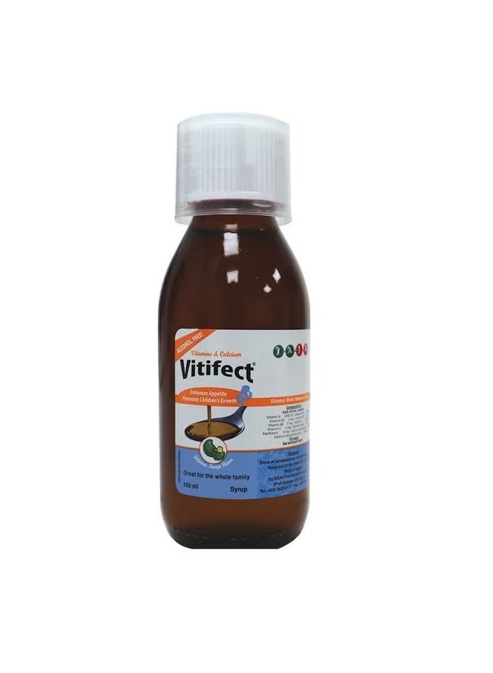 SAJA Pharmaceuticals Vitifect Multivitamin and Calcium Syrup For Children and Adults 120ml - Image 3