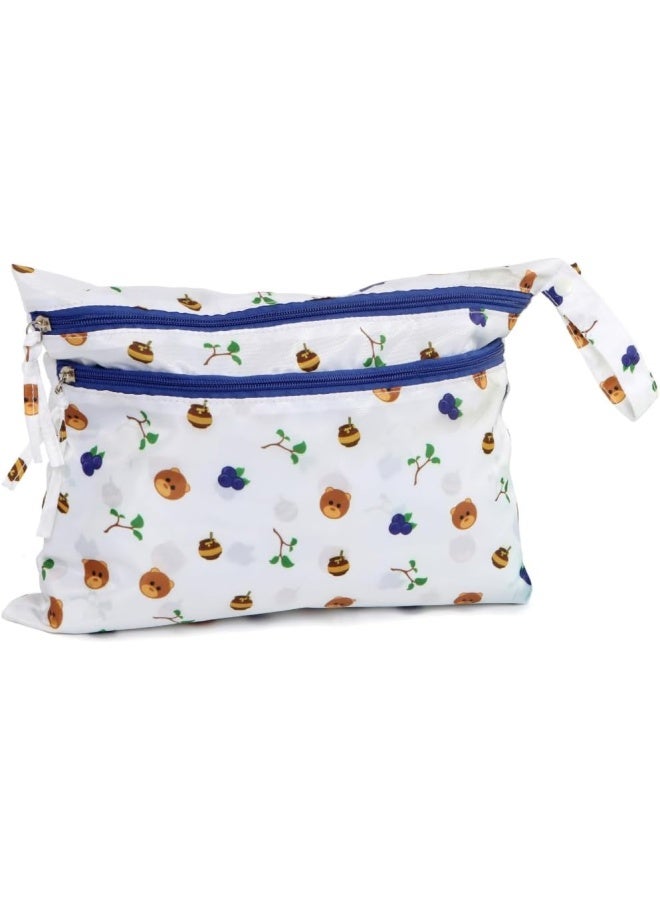 melii Waterproof Wet & Dry Bag with Handle - Two Zippered Sections for Wet and Dry Items - Ideal for Diapers, Swimsuits, Toiletries, and Travel Accessories - Image 1