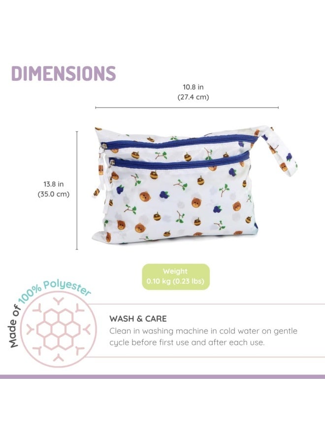 melii Waterproof Wet & Dry Bag with Handle - Two Zippered Sections for Wet and Dry Items - Ideal for Diapers, Swimsuits, Toiletries, and Travel Accessories - Image 2