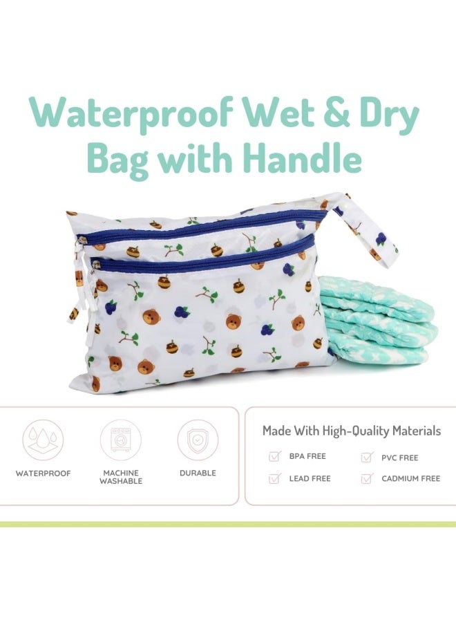 melii Waterproof Wet & Dry Bag with Handle - Two Zippered Sections for Wet and Dry Items - Ideal for Diapers, Swimsuits, Toiletries, and Travel Accessories - Image 3