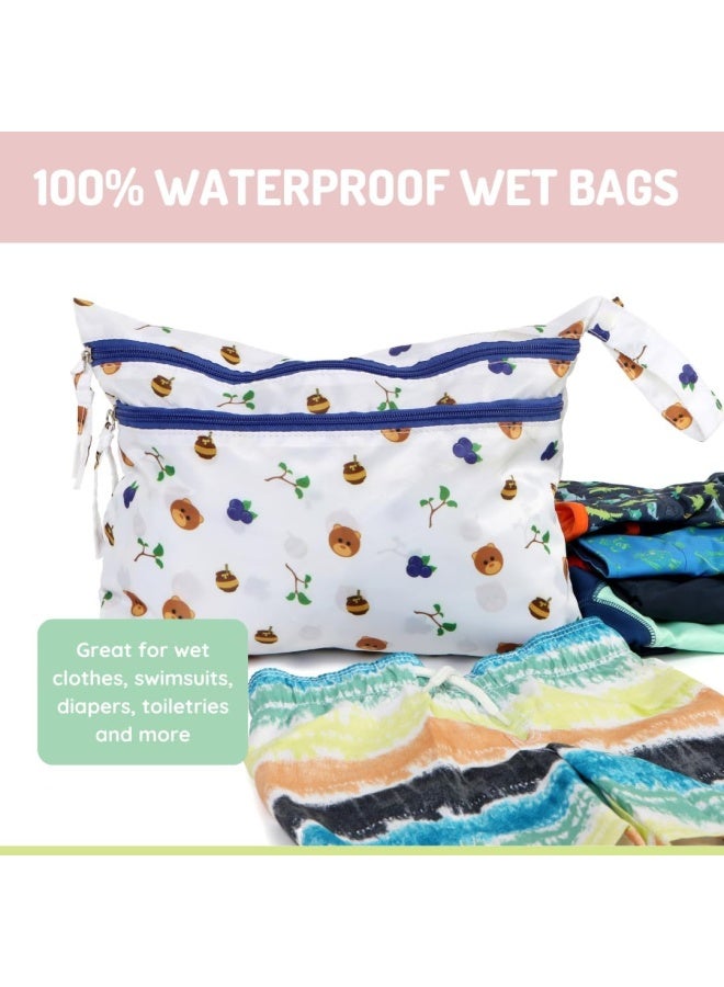 melii Waterproof Wet & Dry Bag with Handle - Two Zippered Sections for Wet and Dry Items - Ideal for Diapers, Swimsuits, Toiletries, and Travel Accessories - Image 4