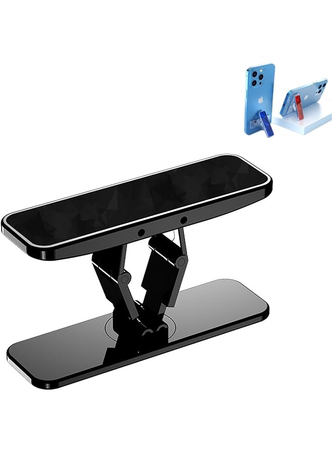 S-TOP Universal 360° Rotatable Phone Stand - Adjustable Kickstand for iPhone 16/15/14/13 & Samsung Galaxy | Horizontal/Vertical Viewing, Compatible with Most Smartphones (Black, Anti-Slip Base) - Image 1