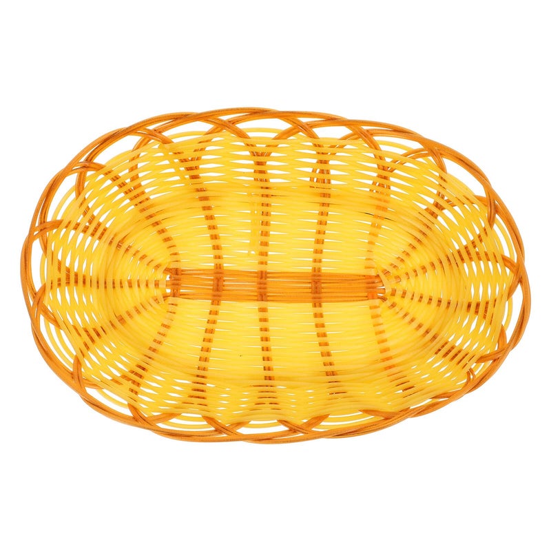 Oval 22cm Woven Plastic Bread Basket For Snacks Fruit Storage And Serving - Image 2