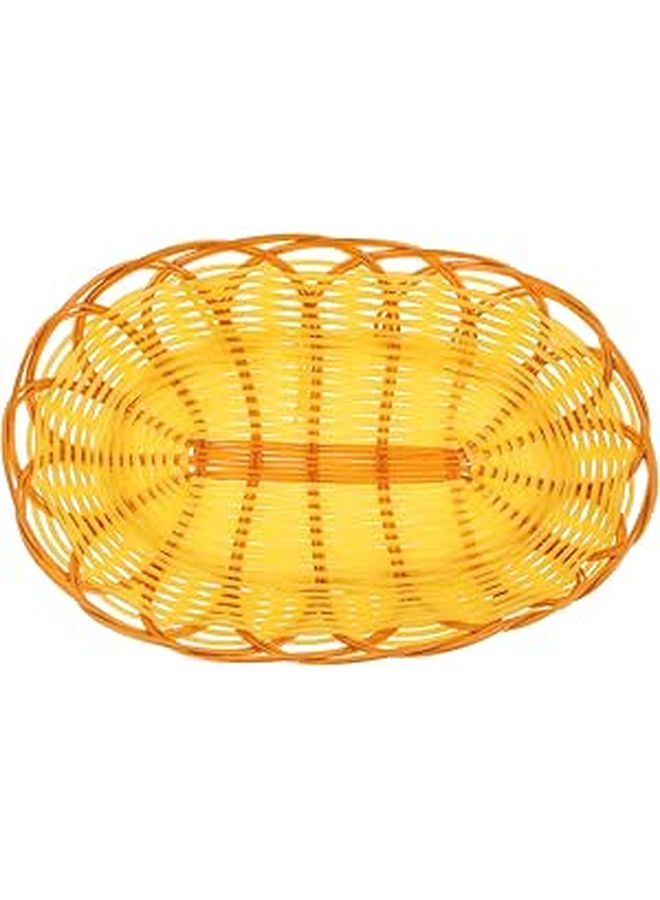 Oval 22cm Woven Plastic Bread Basket For Snacks Fruit Storage And Serving - Image 1