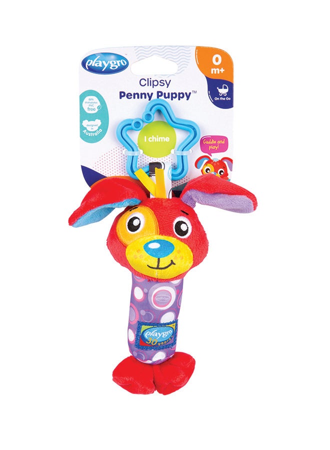playgro Clipsy Penny Puppy - Polybag – Engaging Baby Toy For Development And Sensory Play, 0+ Months - Image 1