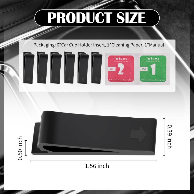 Figpade 6PCS Car Cup Holder Insert Silicone,Anti-Shake Curve Car Coasters Cupholder Stabilizer for Holding Cups/Bottles,Universal Self-Adhesive Cupholder Insert for Cars/SUVs/Trucks - Image 2